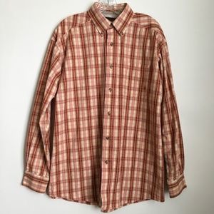 Ariat Mens Large Long Sleeve Button Up Plaid Shirt